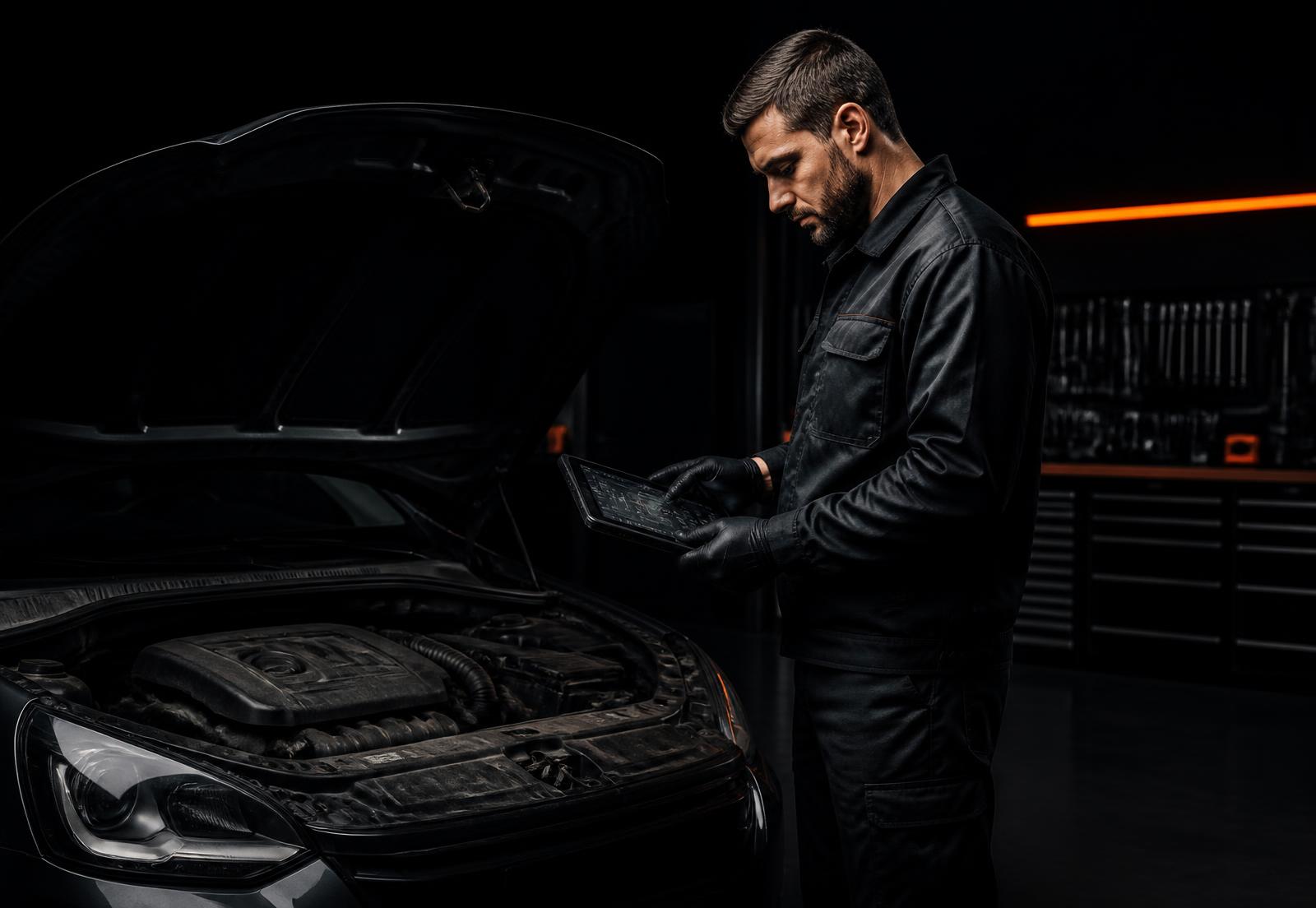 Technik VH AUTO kontroluje ojetý vůz diagnostikou